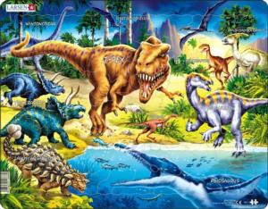 Cretaceous Dinosaurs Educational Shaped Pieces By Larsen Puzzles