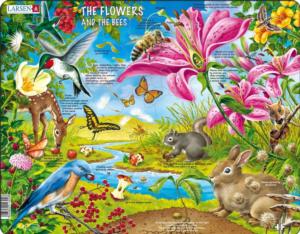 Flowers And Bees Educational Shaped Pieces By Larsen Puzzles