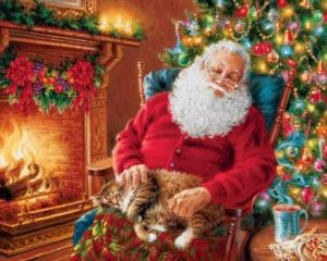 Santa's Cat Nap Mini Puzzle