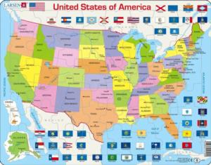 United States of American Political Map United States Children's Puzzles By Larsen Puzzles