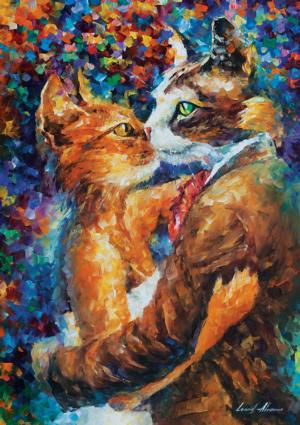 Dance Of The Cats In Love Fantasy Jigsaw Puzzle By Heidi Arts