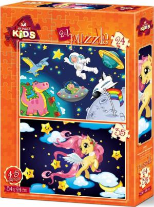 The Astronaut and the Baby Peg Puzzle Set Space Multi-Pack By Heidi Arts