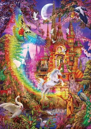 Rainbow Castle Unicorn Jigsaw Puzzle By Heidi Arts