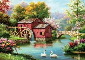 Old Red Mill Lakes & Rivers Jigsaw Puzzle By Heidi Arts