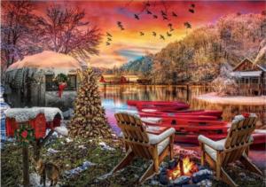 Trailer Camp Winter Jigsaw Puzzle By Heidi Arts