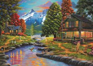 A Forest Cottage / Cabin Jigsaw Puzzle By Heidi Arts