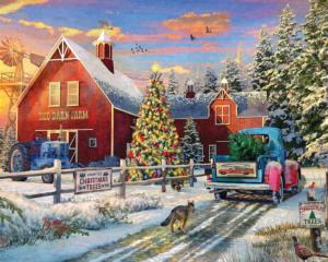 Red Barn Farms Christmas Jigsaw Puzzle By Springbok
