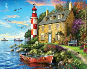 The Cottage Lighthouse Cabin & Cottage Jigsaw Puzzle By Springbok