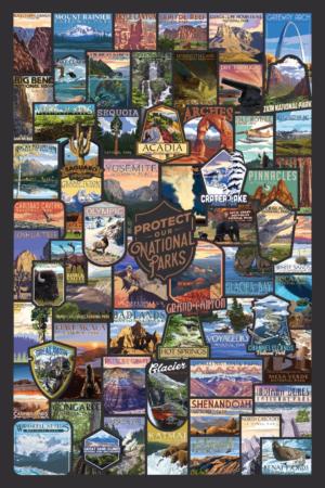Protect Our National Parks, Collage National Parks Jigsaw Puzzle By Lantern Press