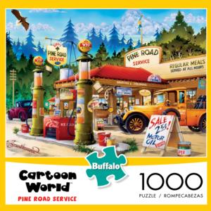Pine Road Service (Cartoon World) - Scratch and Dent Nostalgic & Retro Jigsaw Puzzle By Buffalo Games