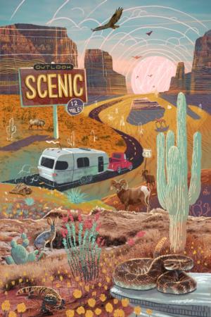 Outlook Scenic Collage, Desert Travel Jigsaw Puzzle By Lantern Press