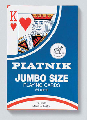 Giant size single deck playing cards By Piatnik