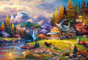 Mountain Hideaway Cabin & Cottage Jigsaw Puzzle By Castorland