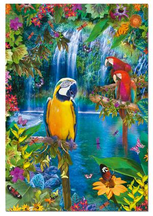 Bird Tropical Land - Scratch and Dent Waterfall Jigsaw Puzzle By Educa