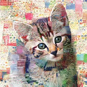 Quilted Tabby Kitten - Scratch and Dent Contemporary & Modern Art Jigsaw Puzzle By Goodway Puzzles