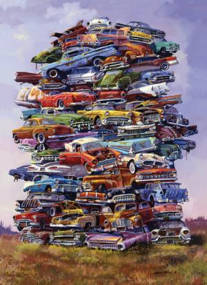 Fabulous 50s Junkpile Jigsaw Puzzle Vehicles Jigsaw Puzzle By TDC Games