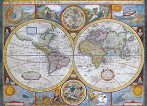 New and Accurate Antique World Map Nostalgic / Retro Jigsaw Puzzle By Eurographics