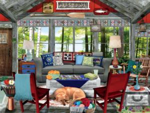 Lake Cabin Cabin & Cottage Jigsaw Puzzle By Ceaco