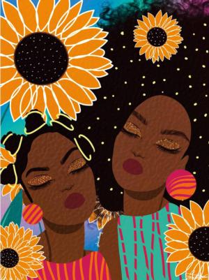 Lorintheory - Sunflowers People Of Color Jigsaw Puzzle By Ceaco