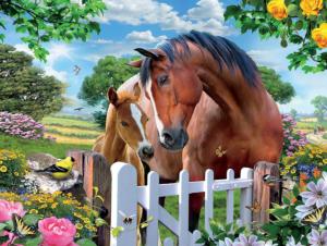 At the Gardens Gate Horse Jigsaw Puzzle By Ceaco