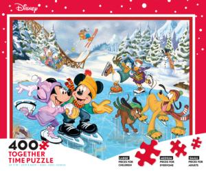Mickey & Minnie Skating - Scratch and Dent Mickey & Friends Jigsaw Puzzle By Ceaco