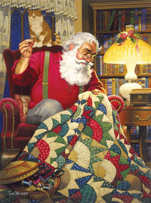 Quilting Santa Christmas Jigsaw Puzzle By SunsOut