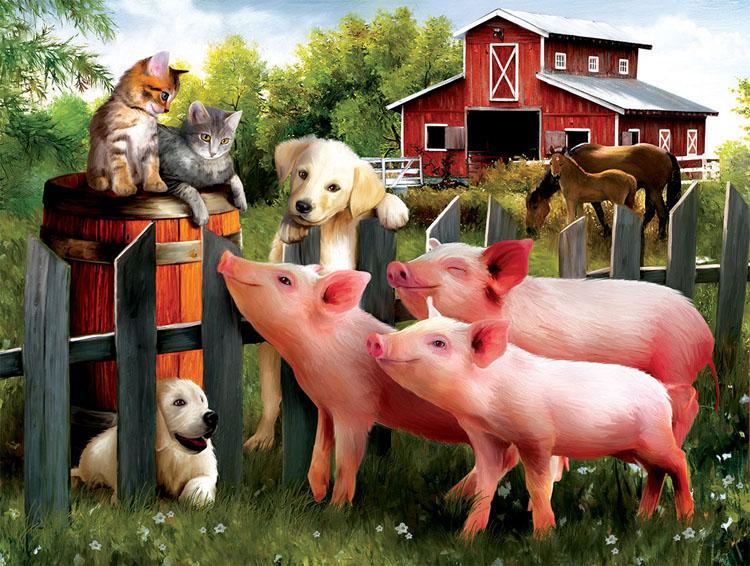 Making New Friends Farm Animals Large Piece By SunsOut