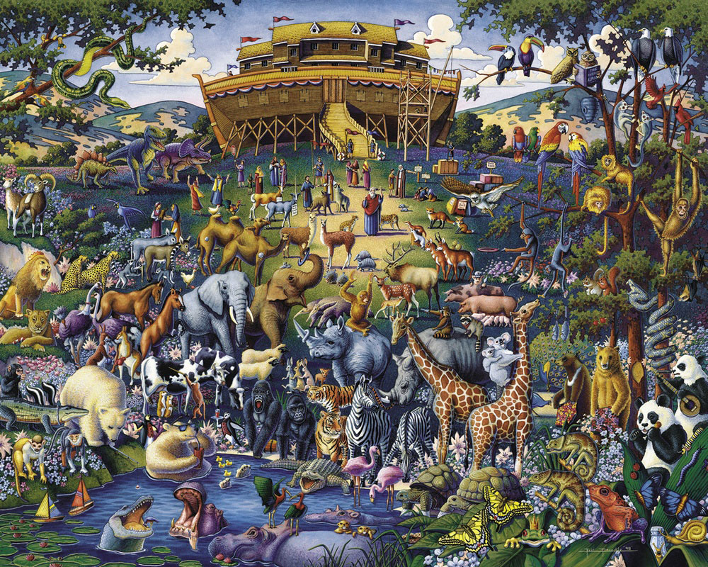 Noah's Ark Americana & Folk Art Jigsaw Puzzle By Dowdle Folk Art
