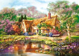 Twilight at Woodgreen Pond Cabin & Cottage Jigsaw Puzzle By Castorland