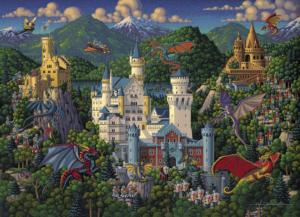 Imaginary Dragons Landscape Jigsaw Puzzle By Dowdle Folk Art