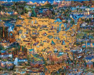 Best of America Maps & Geography Jigsaw Puzzle By Dowdle Folk Art