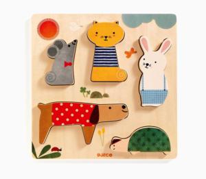 Woodypets Animals Chunky / Peg Puzzle By Djeco