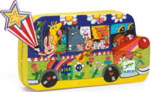 The Rainbow Bus Mini Puzzle Children's Cartoon Children's Puzzles By Djeco