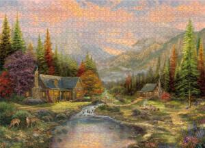 Sierra Paradise by Thomas Kinkade Cabin & Cottage Jigsaw Puzzle By Ceaco