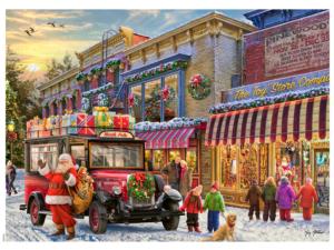 Santa's Coming To Town Classic Christmas Shopping Jigsaw Puzzle By Ceaco