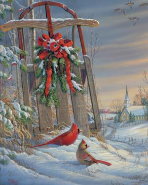 Winter Red Birds - Scratch and Dent Christmas Jigsaw Puzzle By Springbok