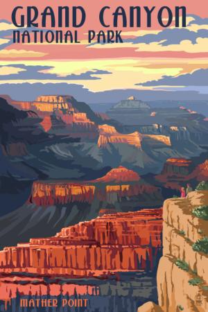 Grand Canyon National Park, Arizona, Mather Point National Parks Jigsaw Puzzle By Lantern Press