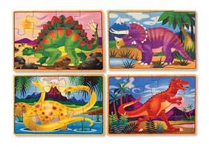 Dinosaurs Puzzles in a Box Dinosaurs Wooden Jigsaw Puzzle By Melissa and Doug