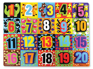 Jumbo Numbers Educational Chunky / Peg Puzzle By Melissa and Doug