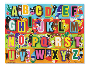 Jumbo ABC Alphabet & Numbers Chunky / Peg Puzzle By Melissa and Doug