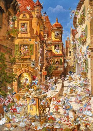 By Day, Romantic Town - Scratch and Dent Pop Culture Cartoon Jigsaw Puzzle By Heye