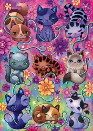 Triangular Box 1000pc Jigsaw Puzzle   HY29838   Heye Puzzles Party Cats 