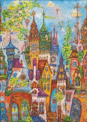 Charming Village, Red Arches Contemporary & Modern Art Jigsaw Puzzle By Heye