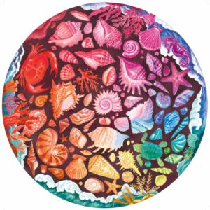 Seashells Circular Beach & Ocean Round Jigsaw Puzzle By Ravensburger