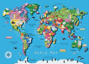 1000 PIECE PUZZLE JIGSAW WORLD MAP TREFL NEW ADULT KIDS