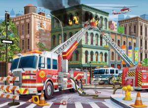 Fire Truck Rescue Police & Fire Large Piece By Ravensburger