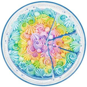 Rainbow Cake Dessert & Sweets Round Jigsaw Puzzle By Ravensburger