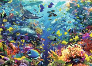 Underwater Paradise Dolphin Impossible Puzzle By Ravensburger