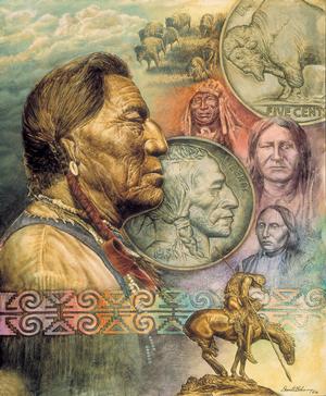 Five Cent Piece Native American Jigsaw Puzzle By SunsOut