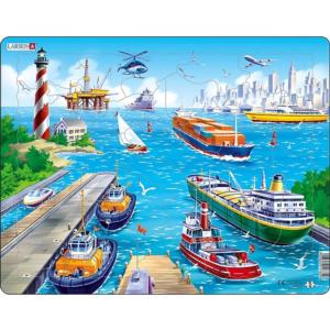 Ships in a Busy Harbour Boat Children's Puzzles By Larsen Puzzles